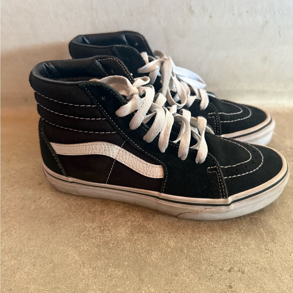 Vans Kids Black and White High-Top Sneakers